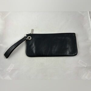 HOBO Vida Black Wristlet Waller Clutch Leather 10"X 5"